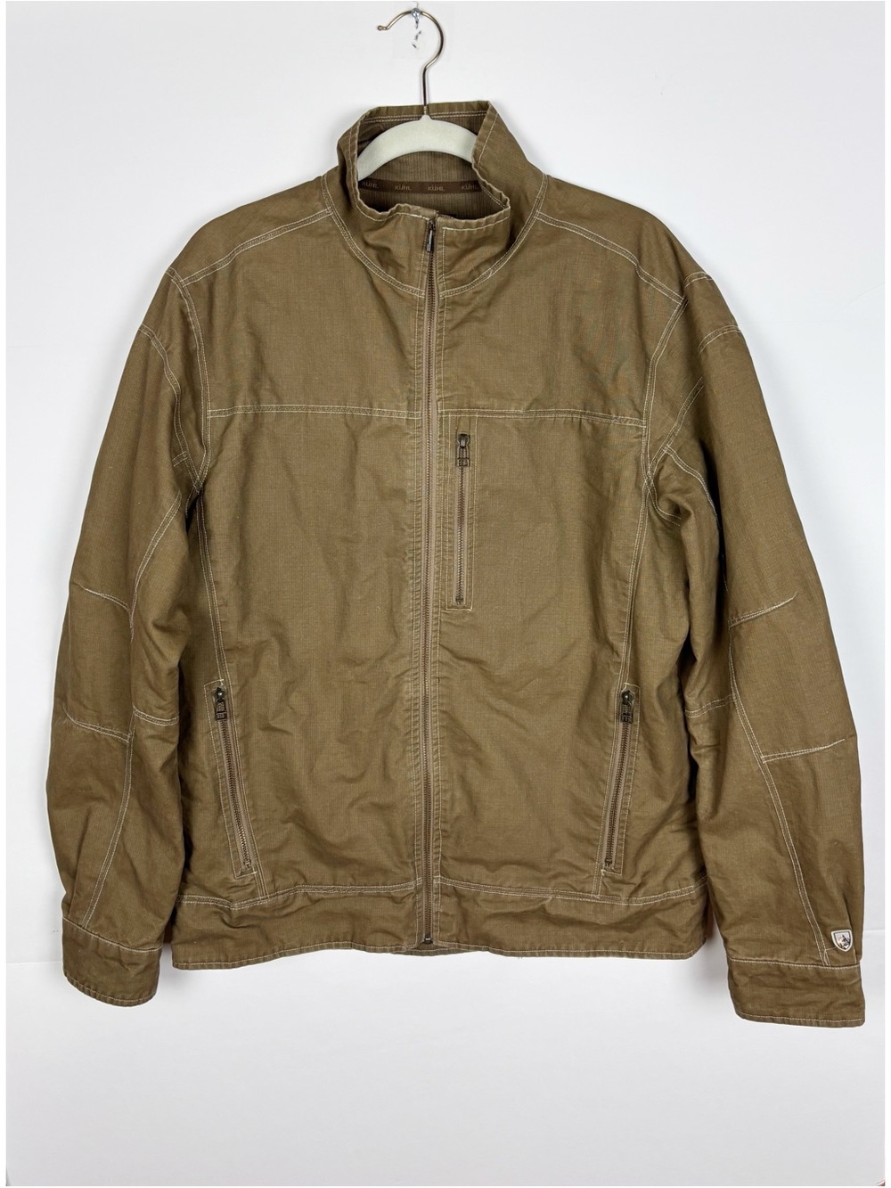 Kuhl Vintage Patina Dye Canvas Outdoor Coat Jacket Brown Mens Size Large